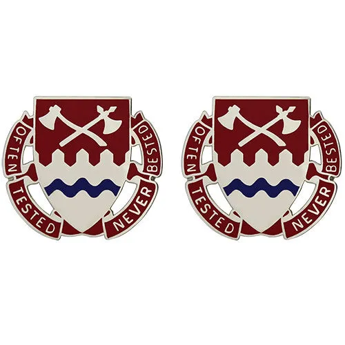 1140th Engineer Battalion Unit Crest (Often Tested Never Bested) - Sold in Pairs