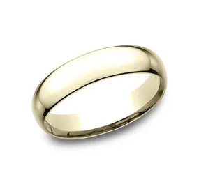 14K Yellow Gold 5mm Super Light Comfort Fit Wedding Band