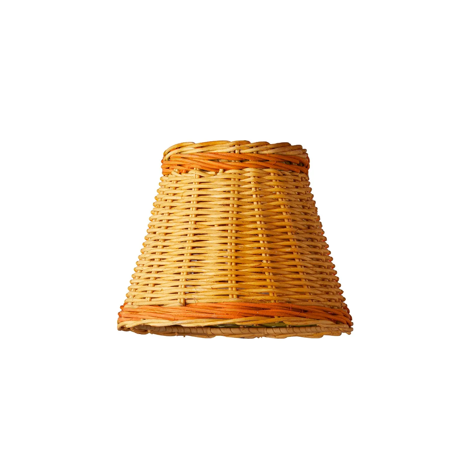 18cm pendant shade in natural rattan with orange stripe