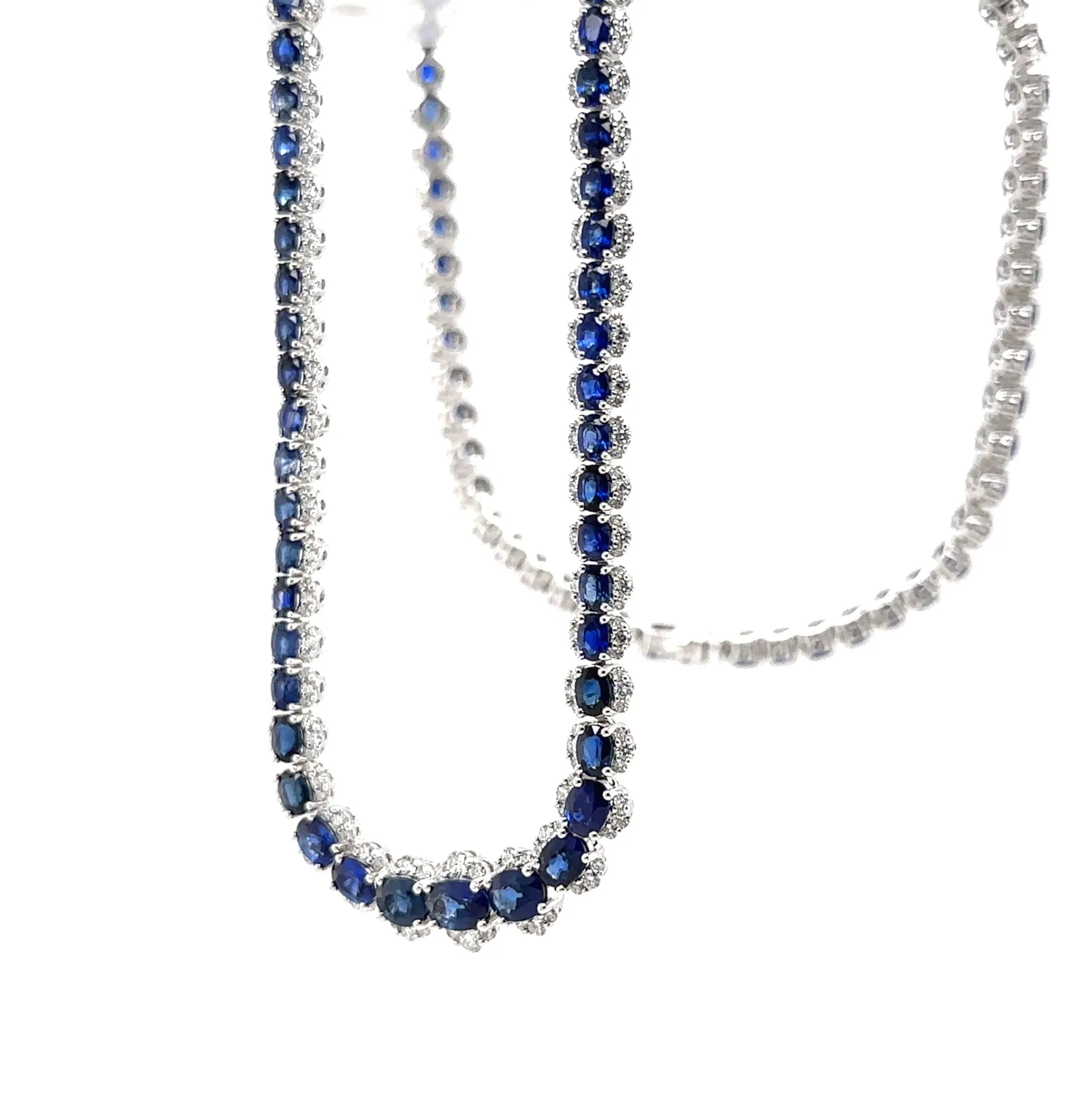 18KW Sapphire & Diamond Custom Necklace