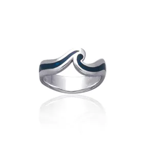 A happy moment when out to play with the sea waves ~ Sterling Silver Jewelry Inlaid Ring TR3603