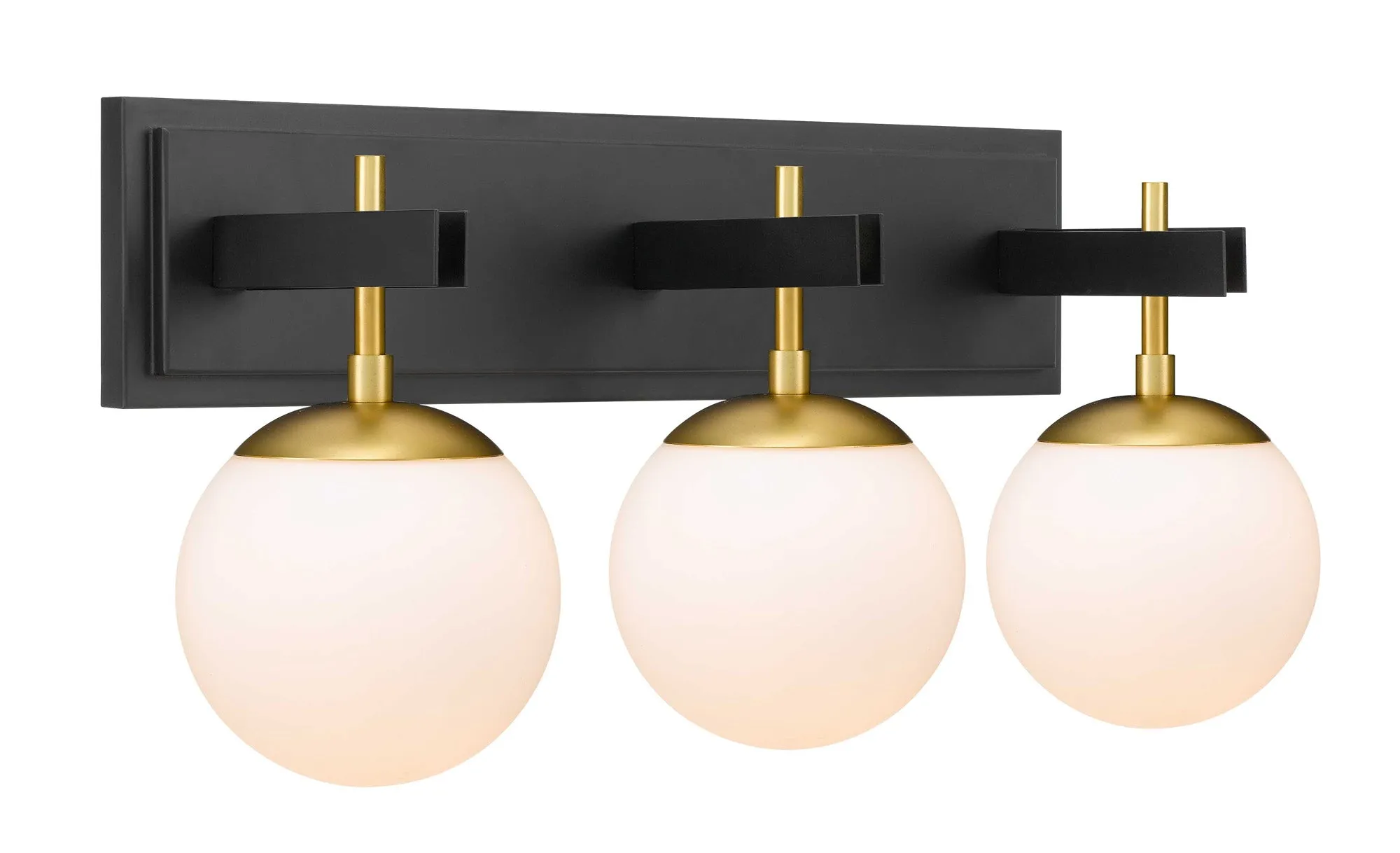 Allie 352B03BLSB 3-Light Vanity Light - Black/Satin Brass