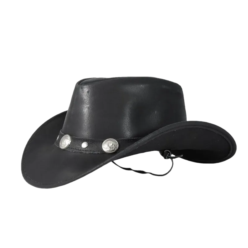 Amer-I-Mex Buffalo Nickel Black Leather Hat 894-BLACK