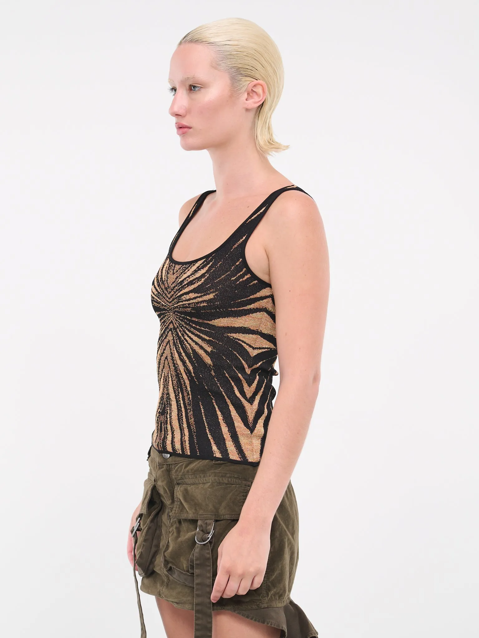 Animalier Jacquard Tank Top (RWM650MI150C-01080-GIALLO)