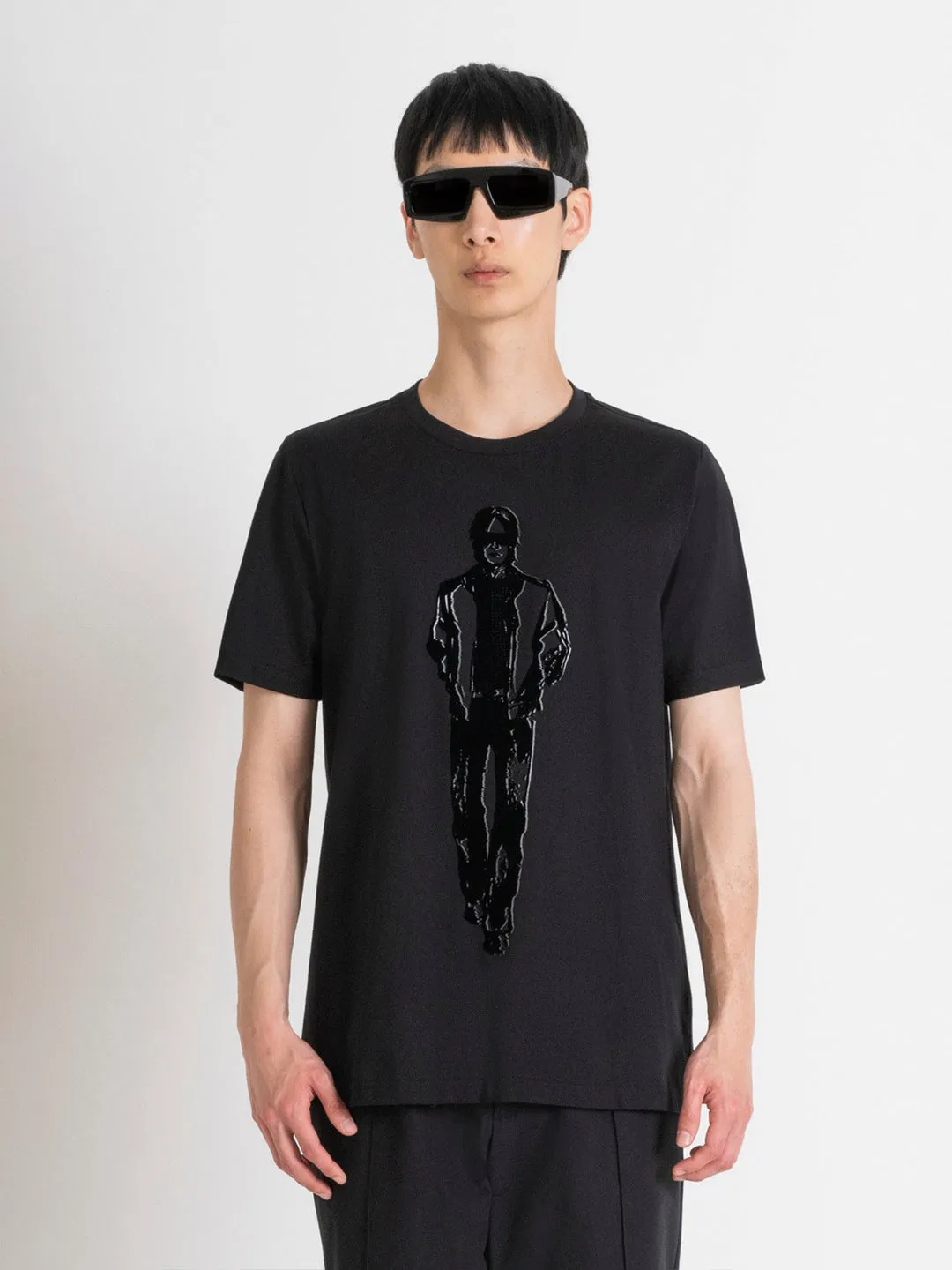 Antony Morato Men Black Printed Round Neck Short Sleeves T-Shirt