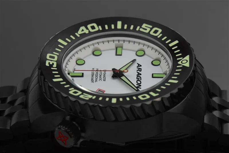 ARAGON Divemaster EVO IP Black 45mm Super Luminova Dial A263WHT