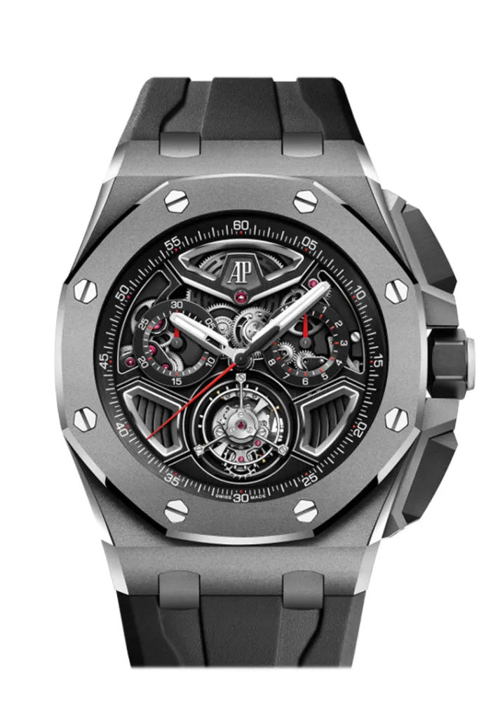 Audemars Piguet Royal Oak Offshore 43 Black inner bezel, openworked dial Black rubber strap Watch 26622TI.GG.D002CA.01