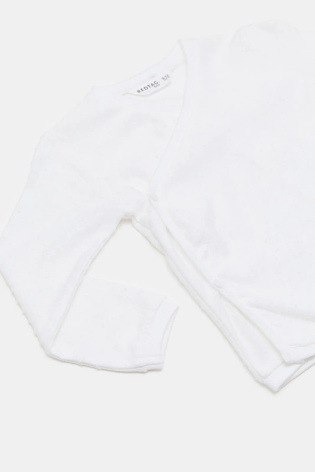 Babies White Front Button Wrap Over Pyjama Set (2 Piece)