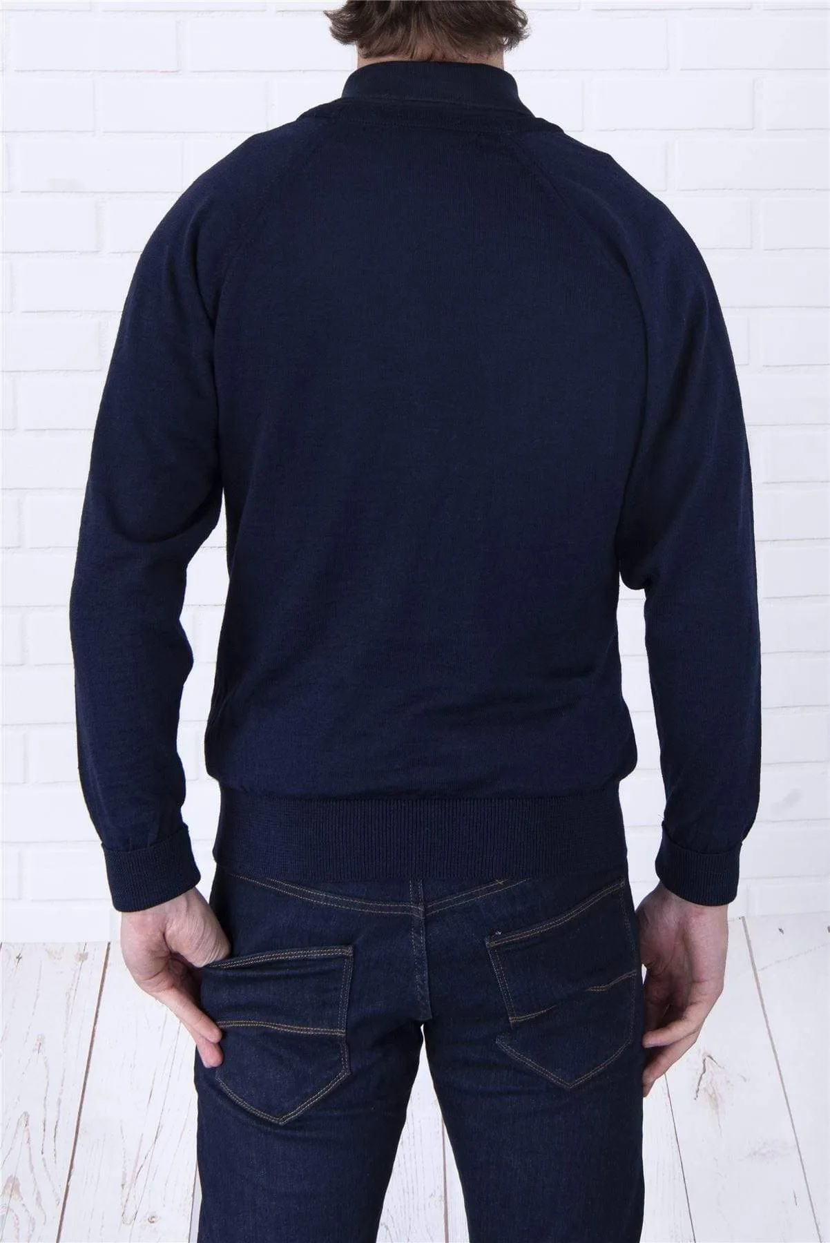 Balmoral Men V-Neck Wool Blend Long Sleeve Jumper