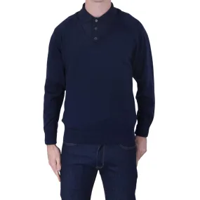 Balmoral Men V-Neck Wool Blend Long Sleeve Jumper