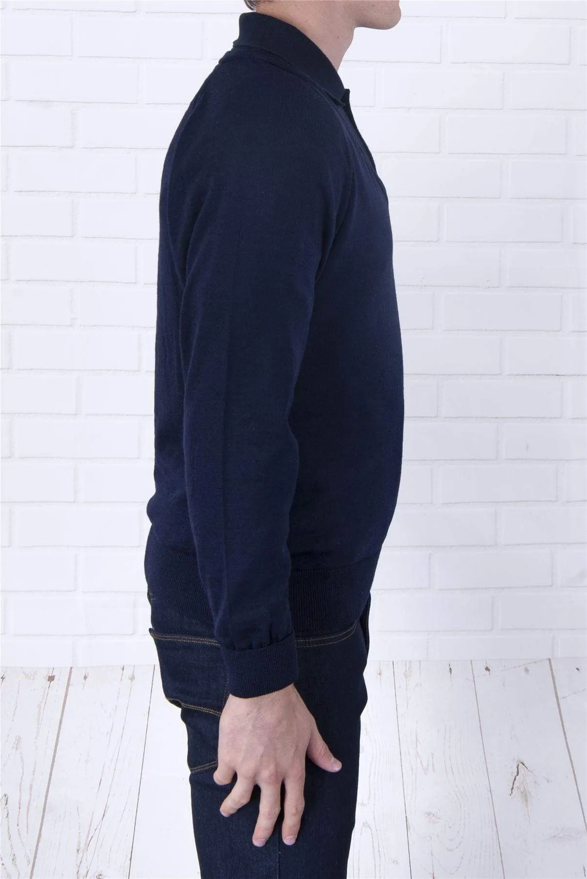 Balmoral Men V-Neck Wool Blend Long Sleeve Jumper