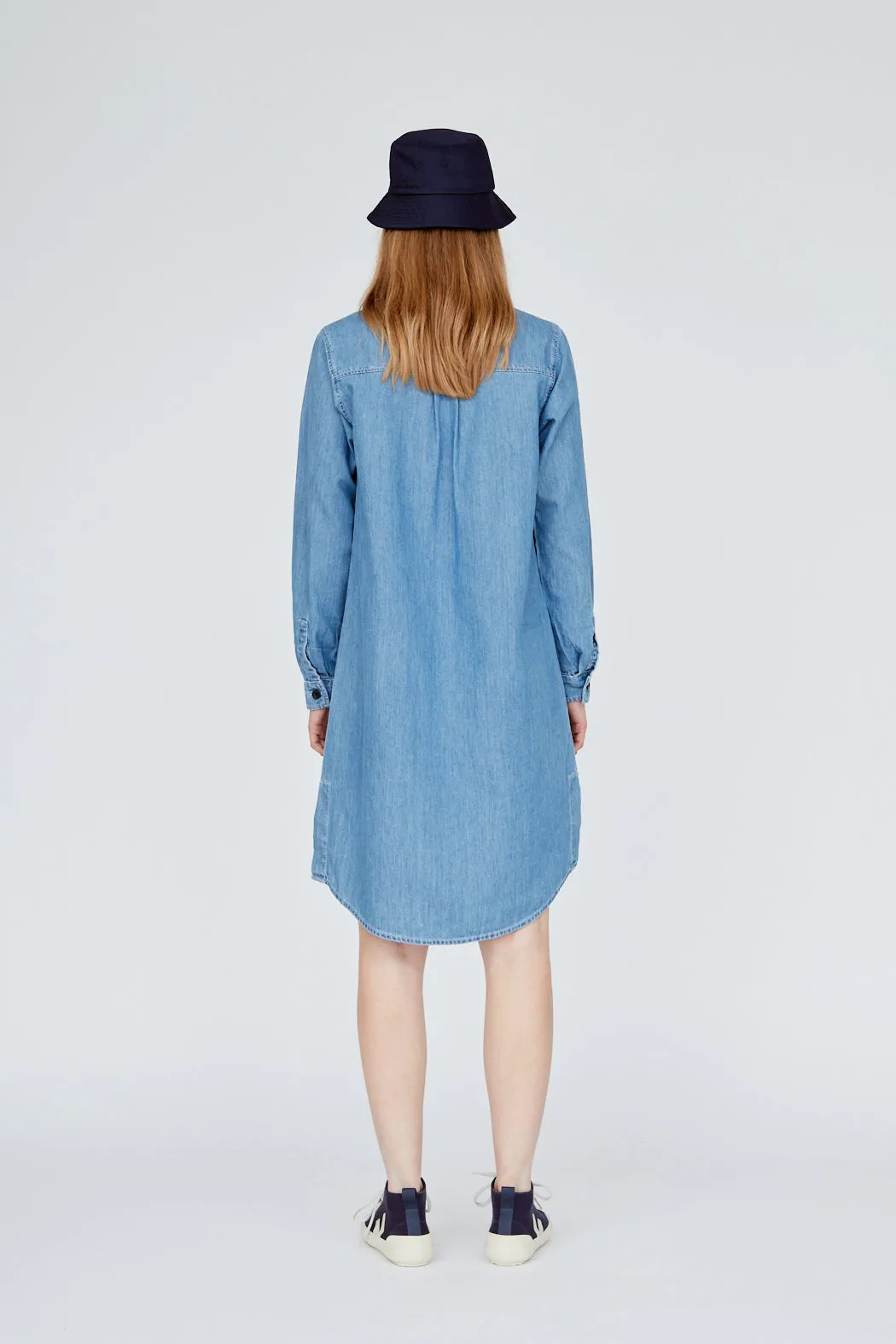 BASIC APPAREL Rose shirt dress 545-01 faded denim women