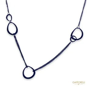 Black Metal Necklace With Decorative Circles (100pz) C290 - Gafforelli Srl