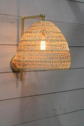 Bloomfield Rattan Hook Swivel Arm Wall Light