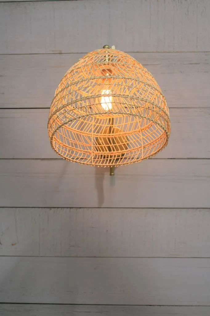 Bloomfield Rattan Hook Swivel Arm Wall Light