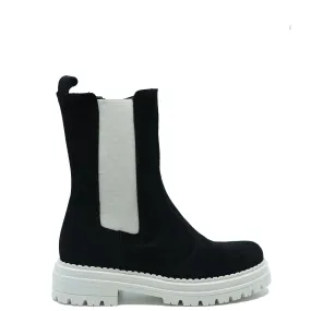 Blublonc Black and White Chelsea Boot