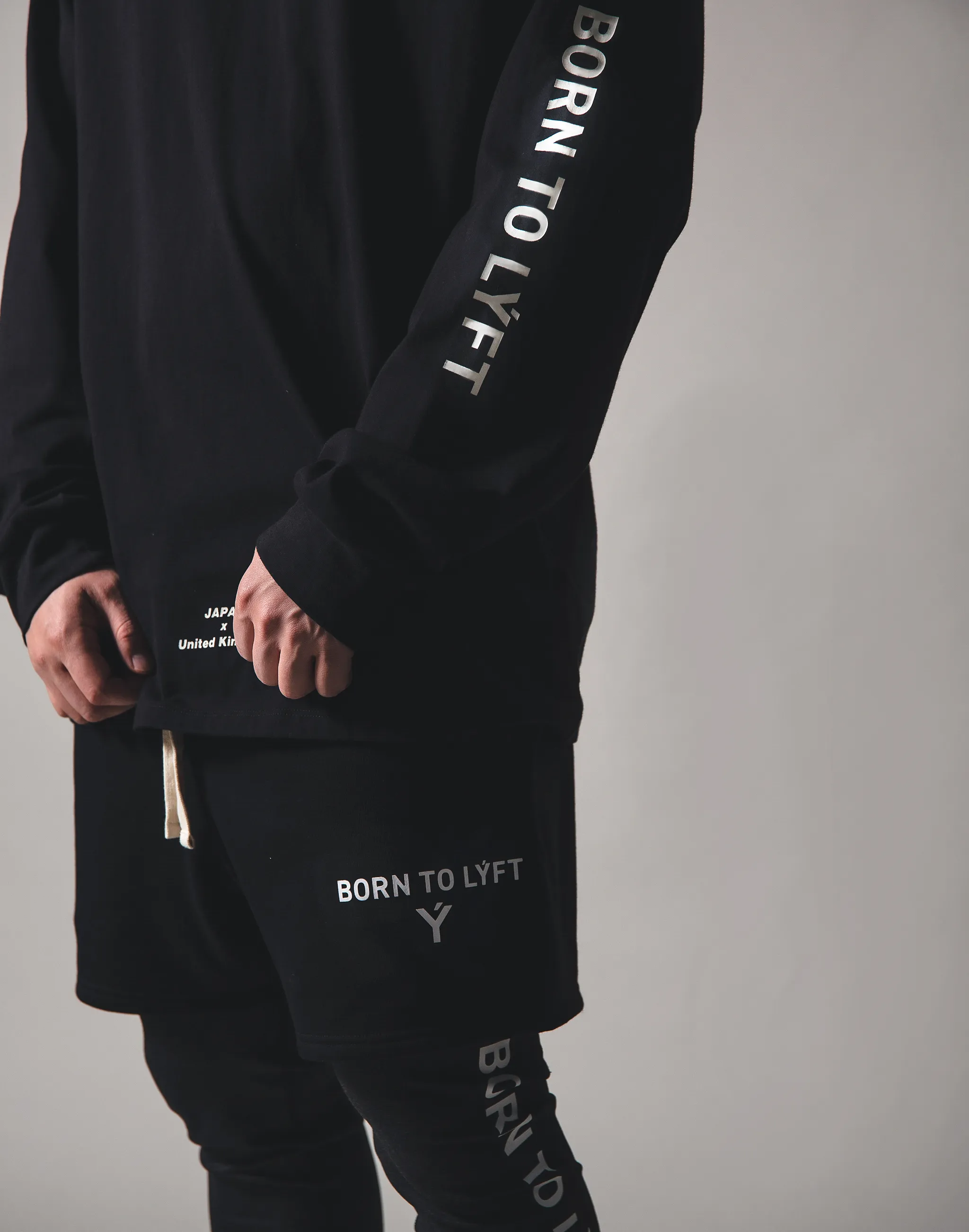 BORN TO LÝFT Big Long T-Shirt - Black