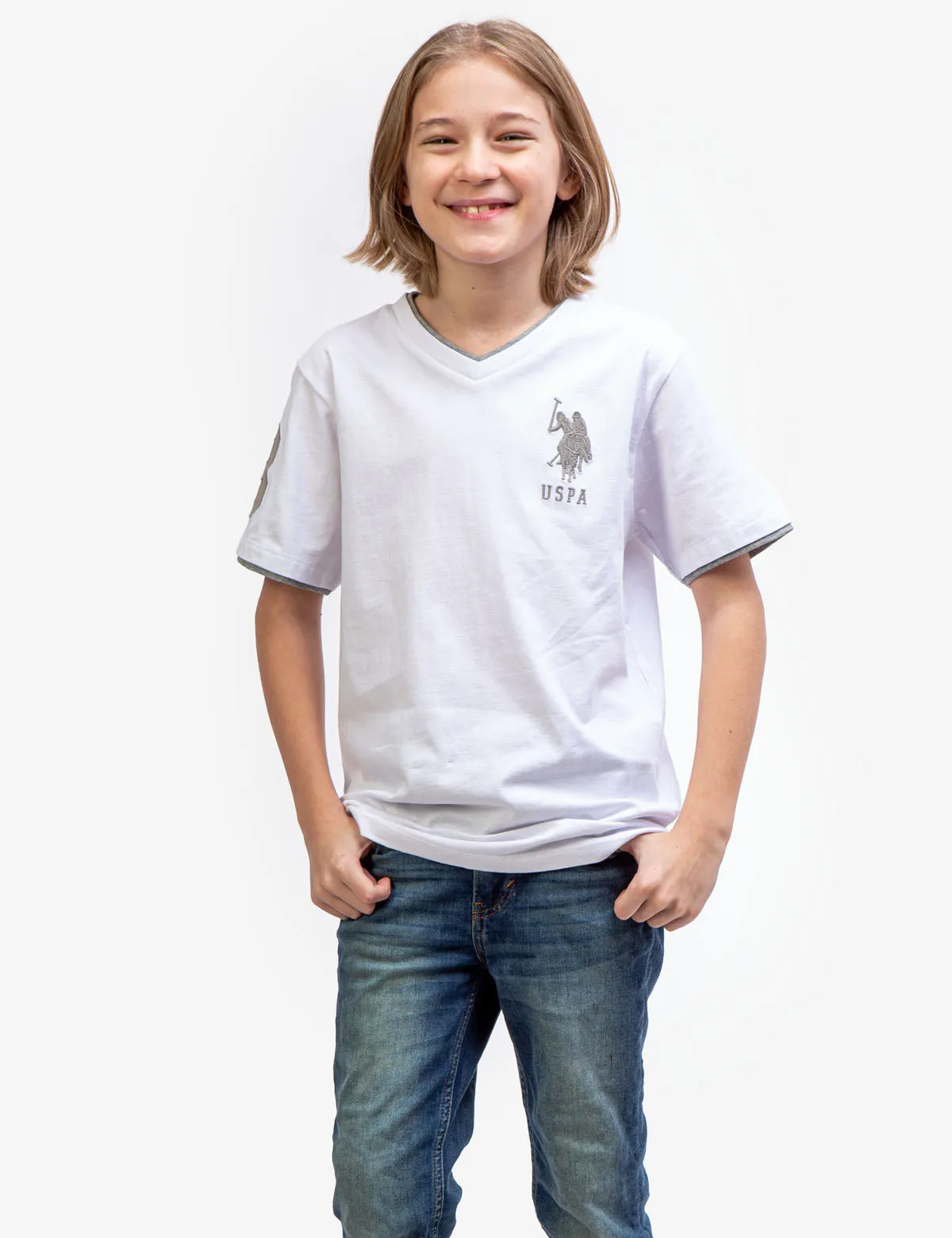 BOYS BASIC V-NECK T-SHIRT