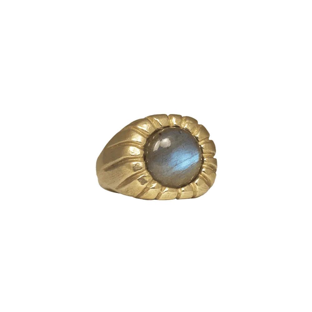 Brass Morella Ring with Labradorite