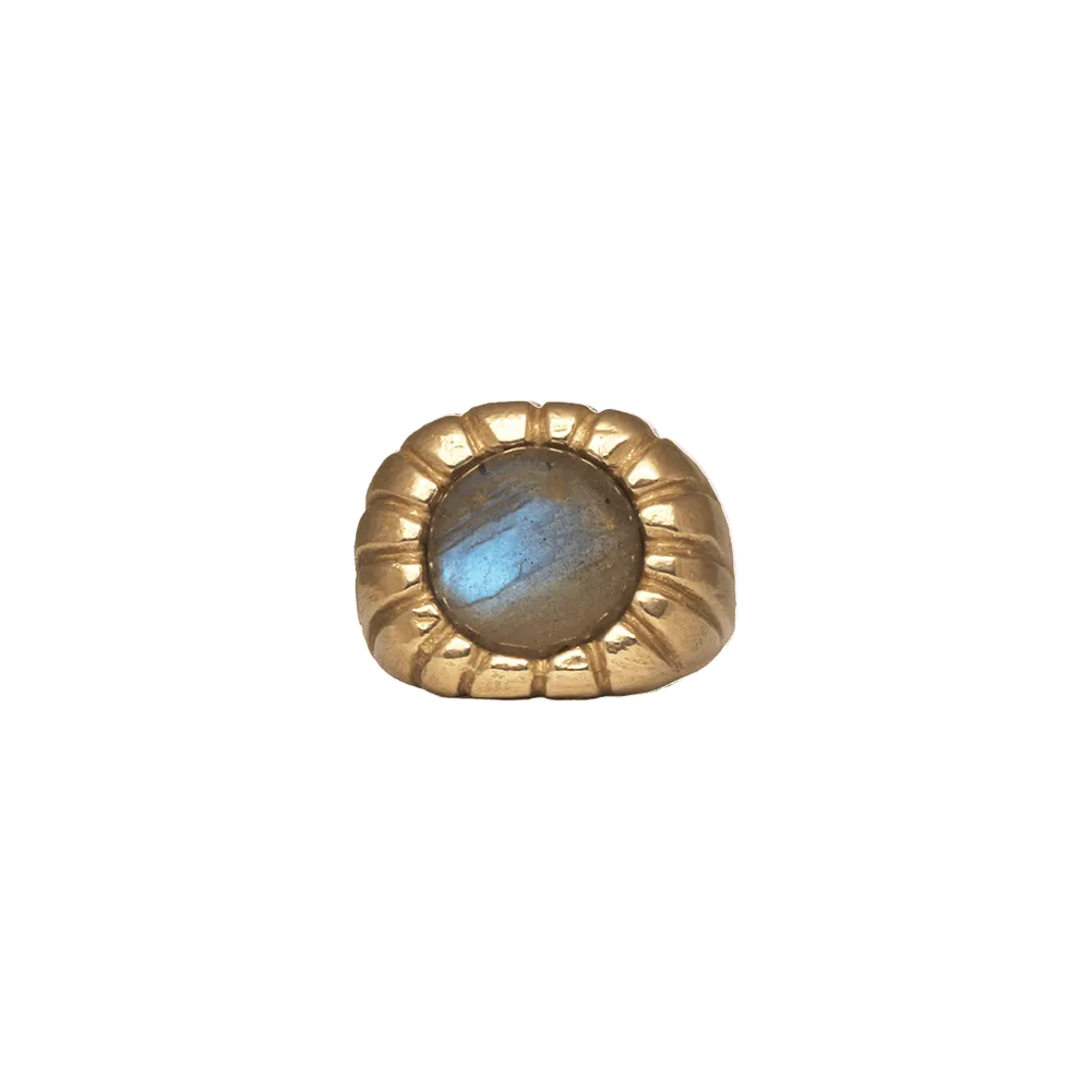 Brass Morella Ring with Labradorite