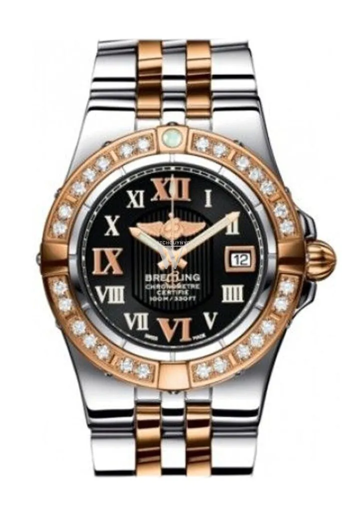 Breitling Steel Rose Gold Galactic with diamond bezel C71340LA B952