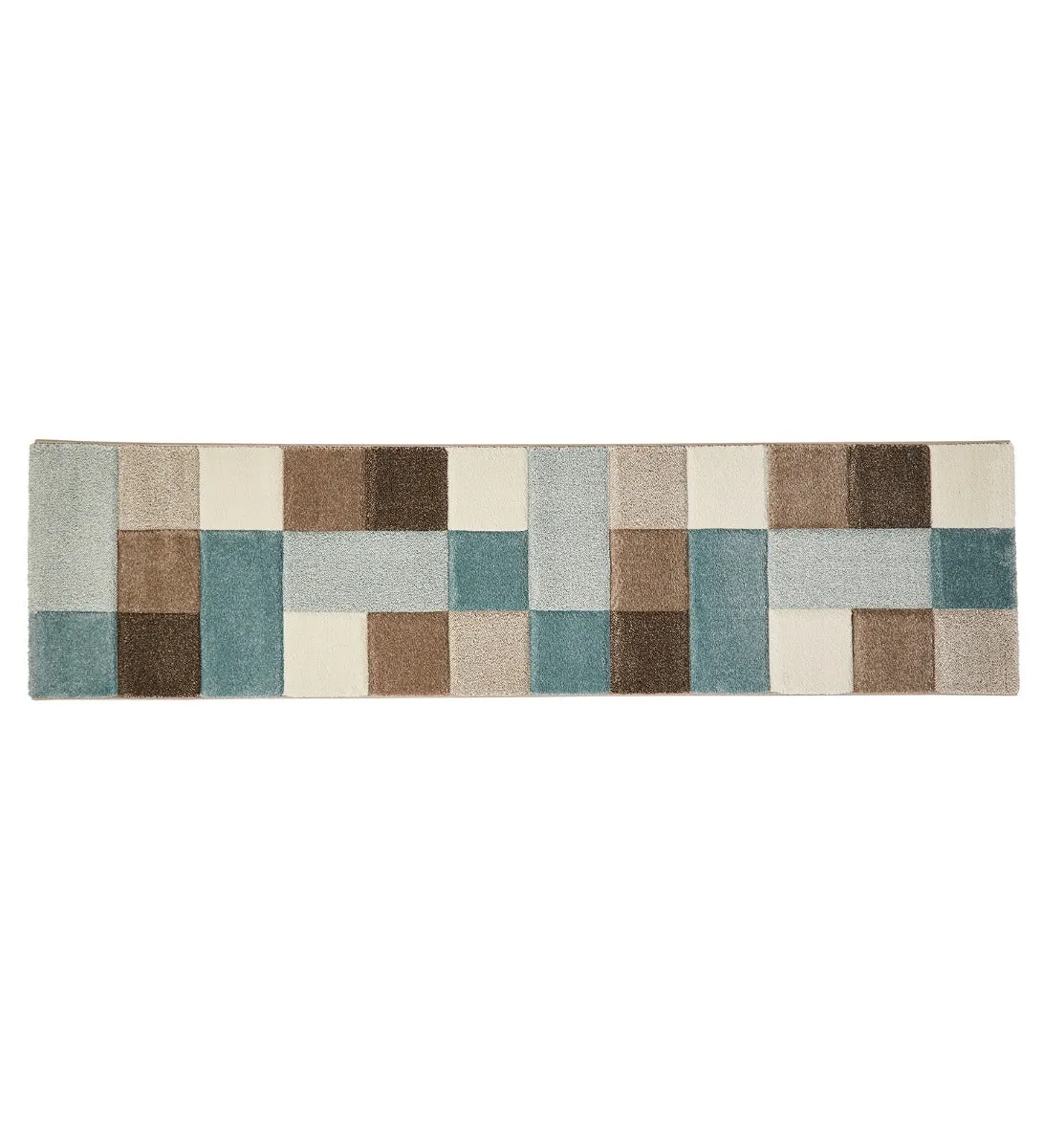 Brooklyn Beige and Blue Runner (60cm x 230cm)