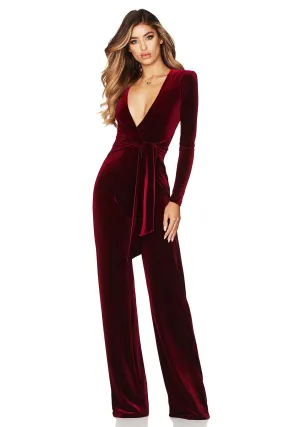 BUY IT NOOKIE Vamp Velvet Jumpsuit (Wine Red)