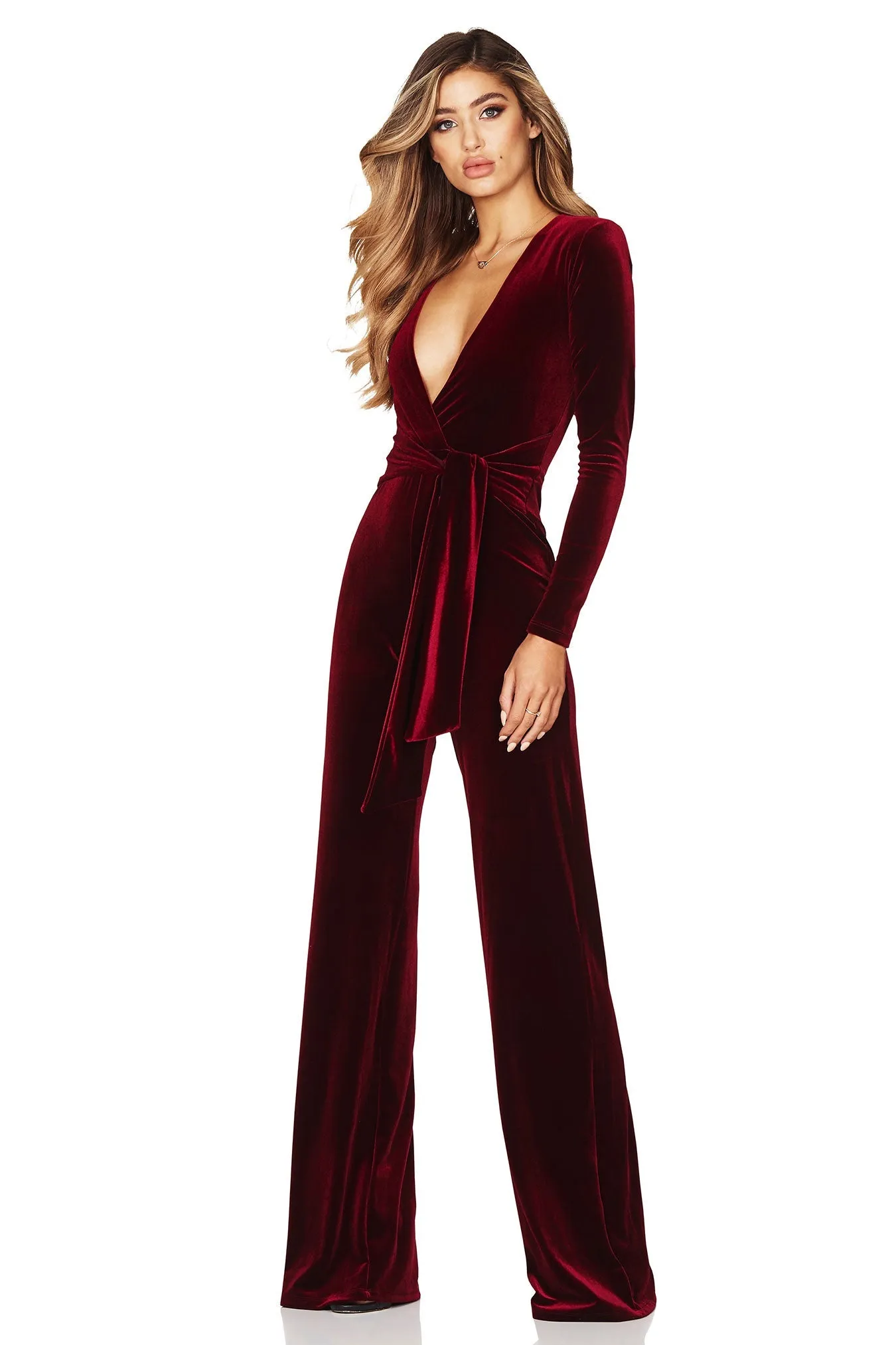 BUY IT NOOKIE Vamp Velvet Jumpsuit (Wine Red)