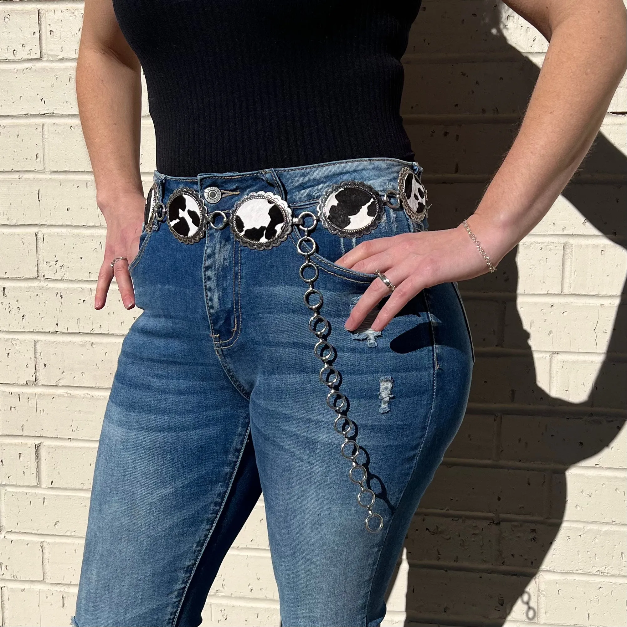 Chain Link Black And White Belt