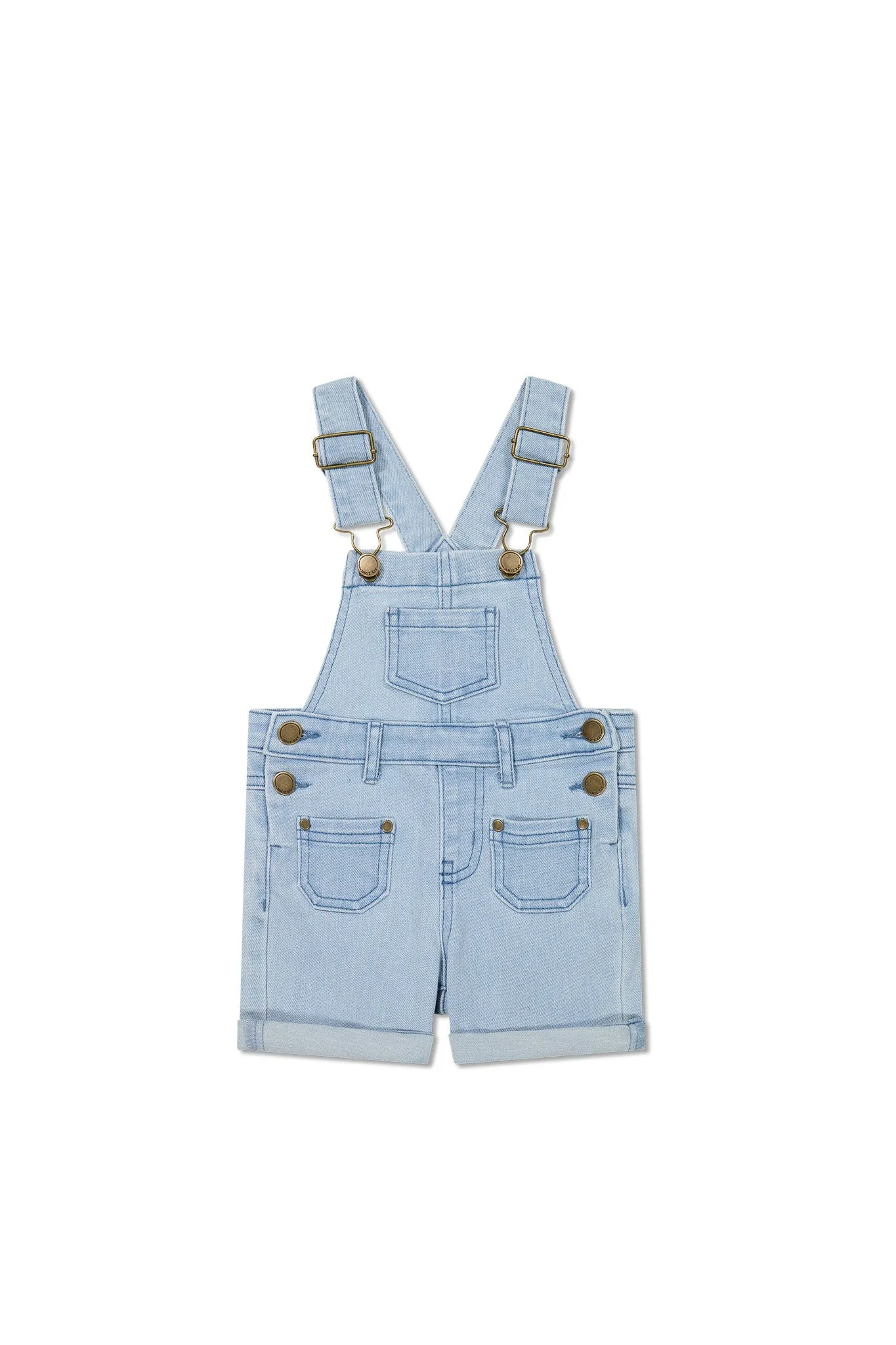 Chase Twill Short Overall - Washed Denim