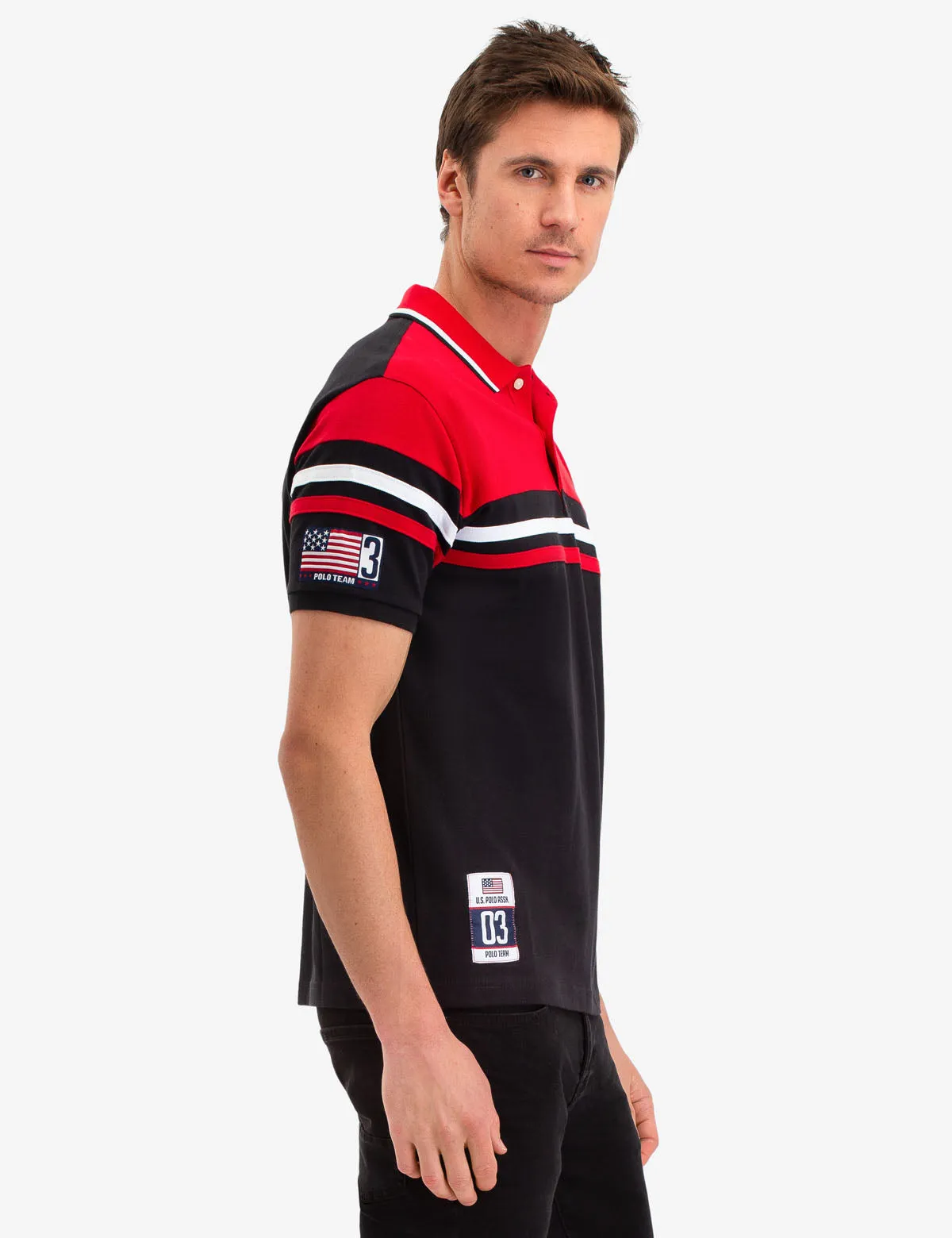 COLORBLOCK STRIPE POLO SHIRT