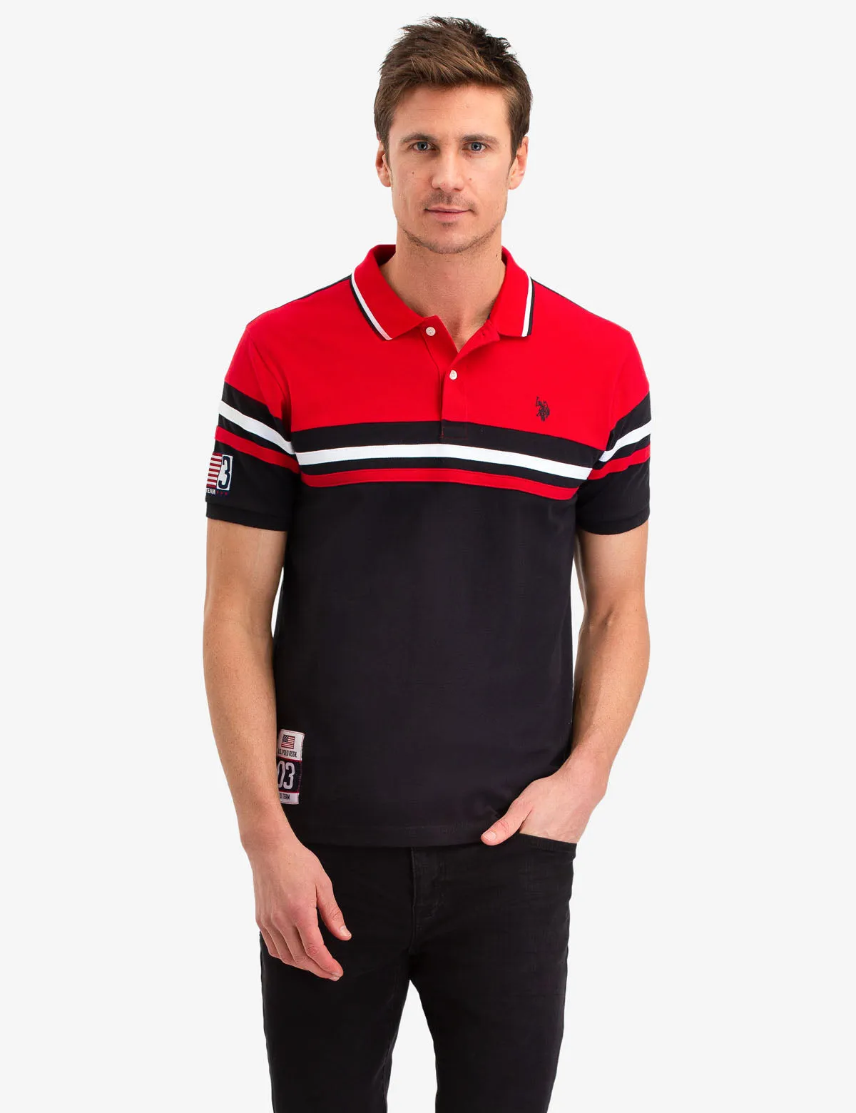 COLORBLOCK STRIPE POLO SHIRT