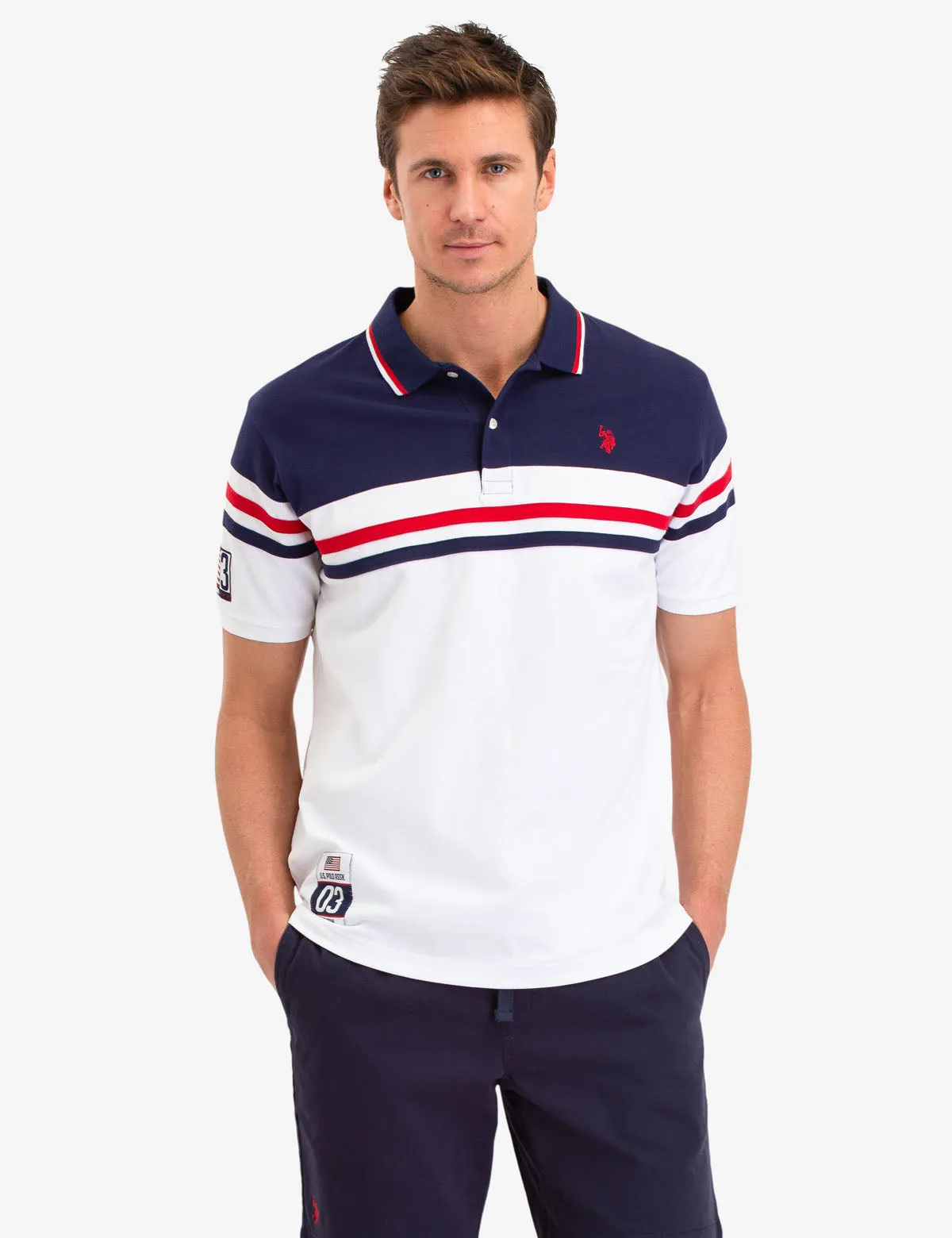 COLORBLOCK STRIPE POLO SHIRT