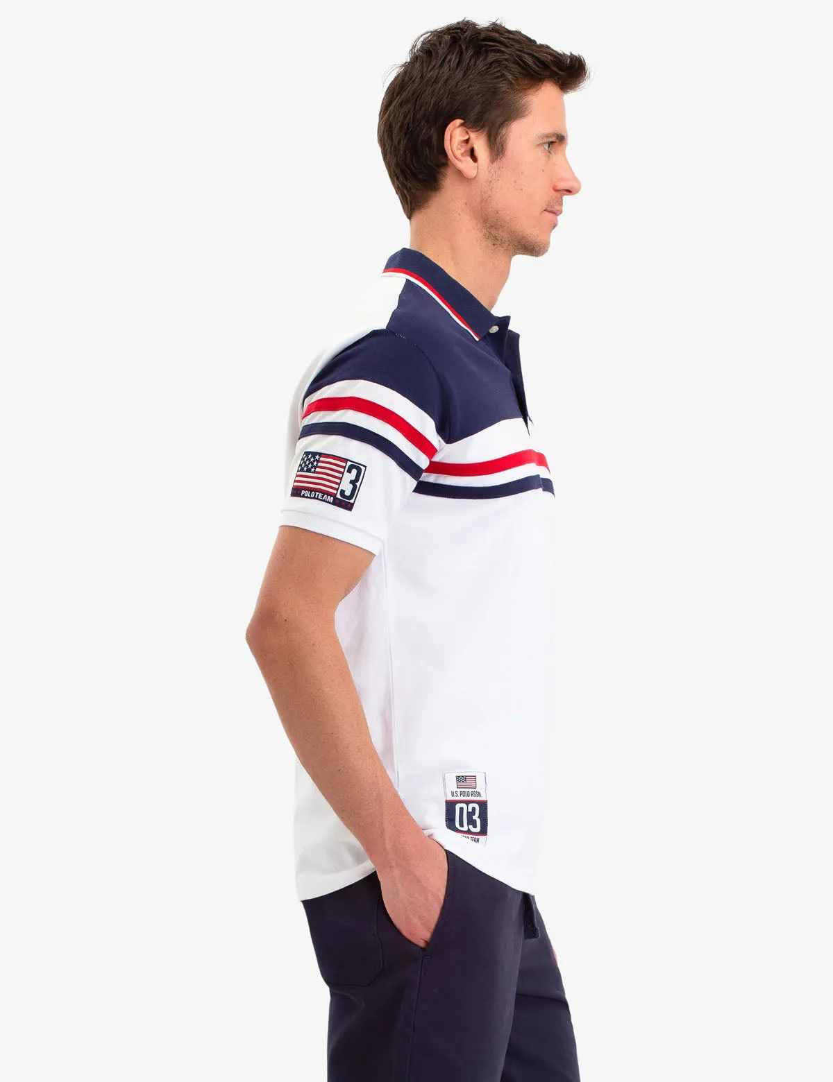 COLORBLOCK STRIPE POLO SHIRT