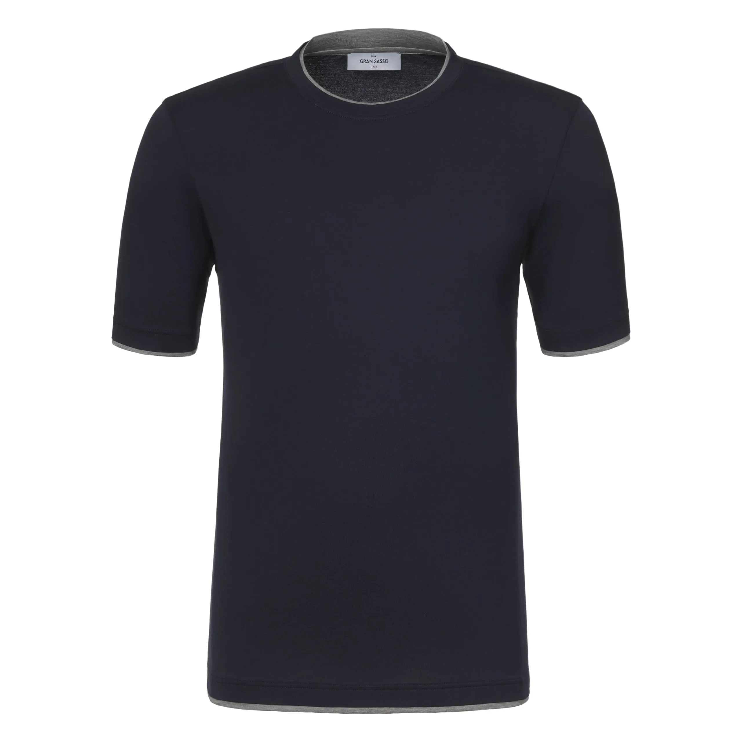 Cotton Crew-Neck T-Shirt in Dark Blue