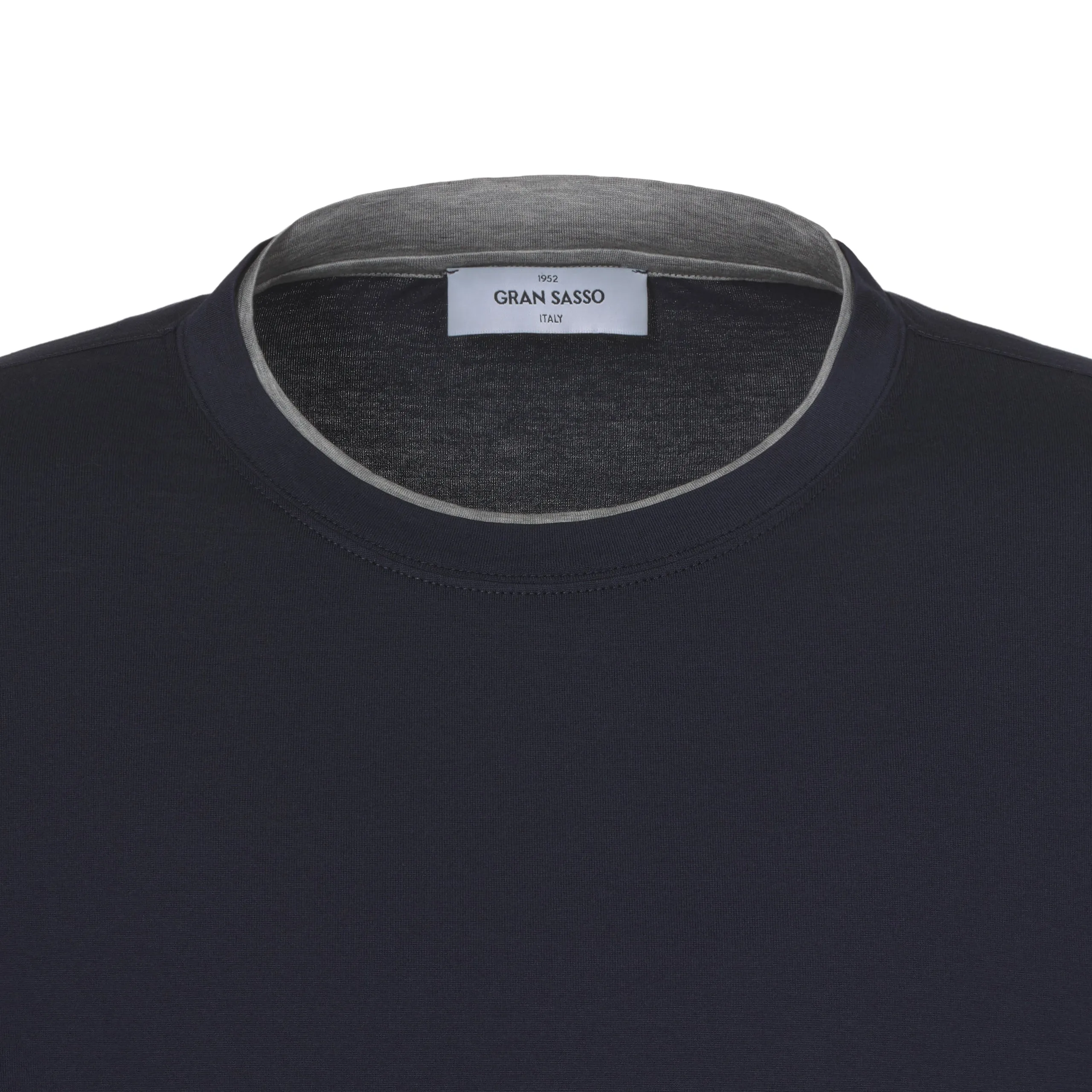 Cotton Crew-Neck T-Shirt in Dark Blue