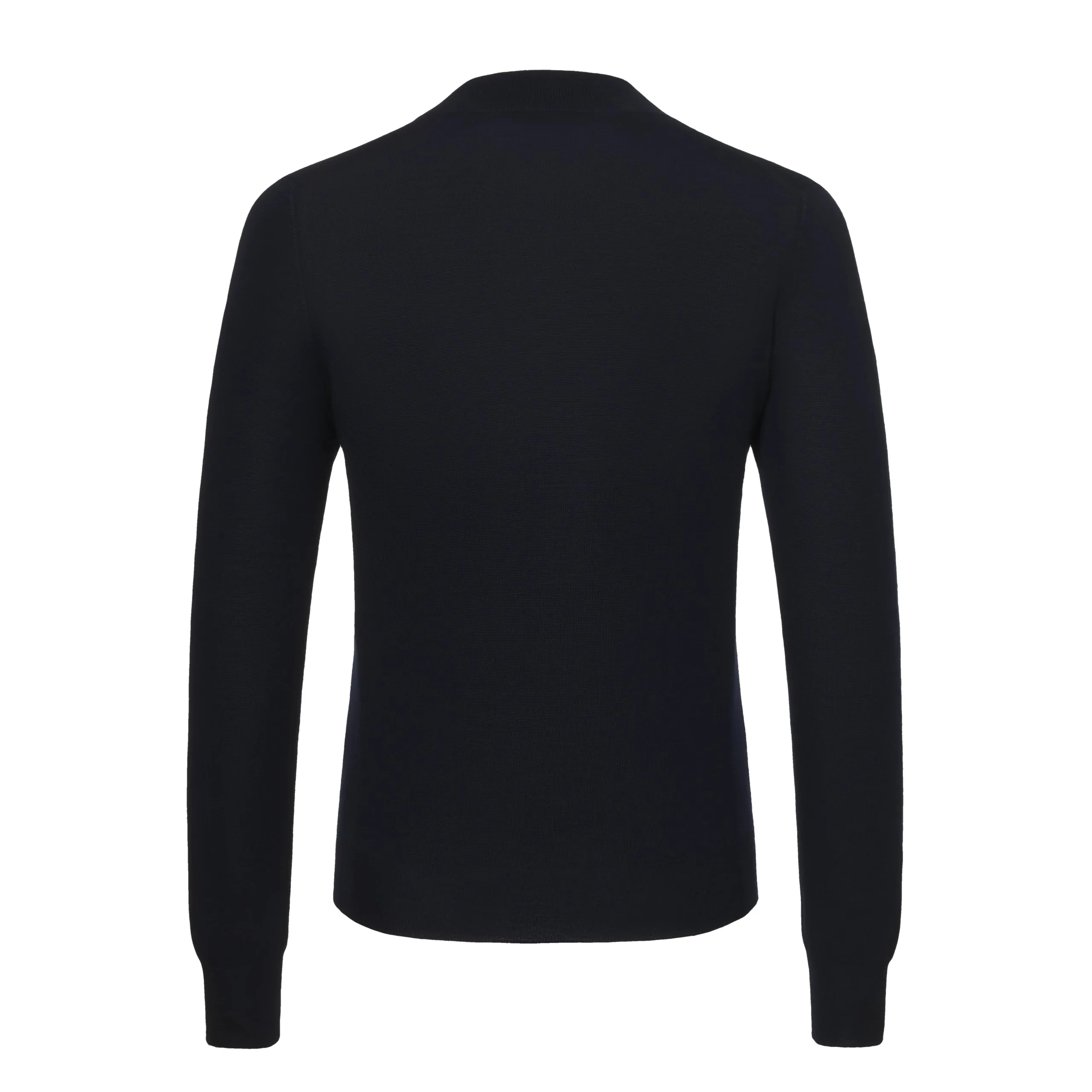 Crew-Neck Wool Pullover in Navy Blue