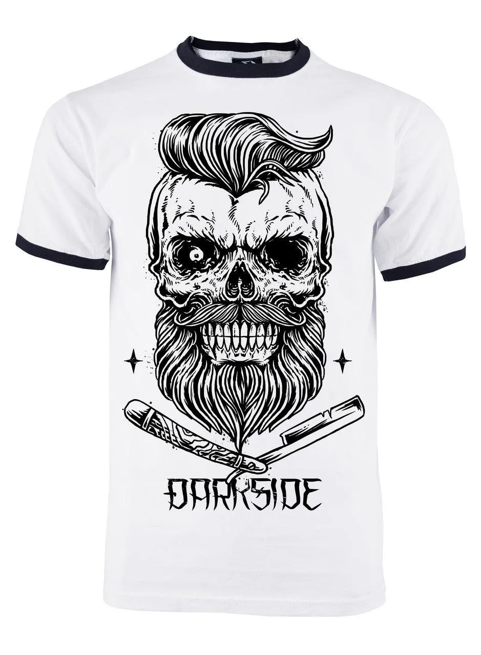 Darkside - CUT THROAT ZOMBIE - Mens Black Ringer T-Shirt - White