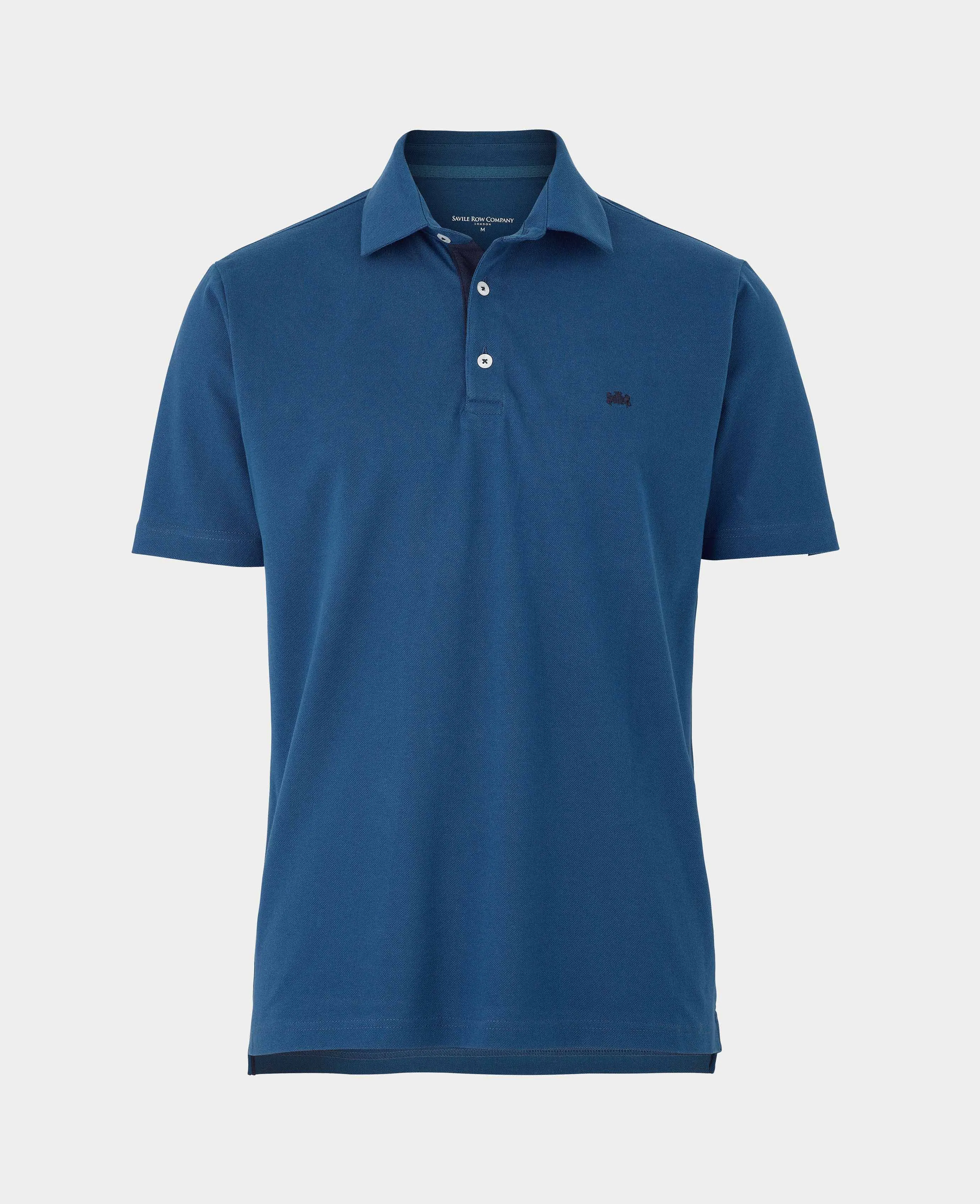 Denim Blue Short Sleeve Polo Shirt