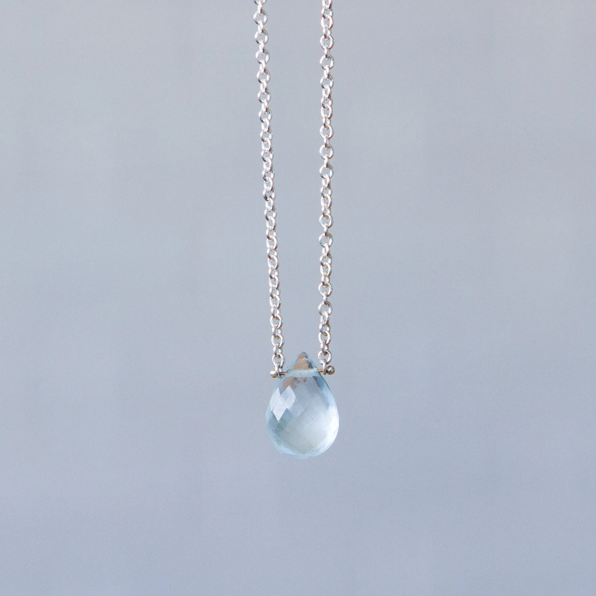 Elemental Aquamarine Necklace in Silver