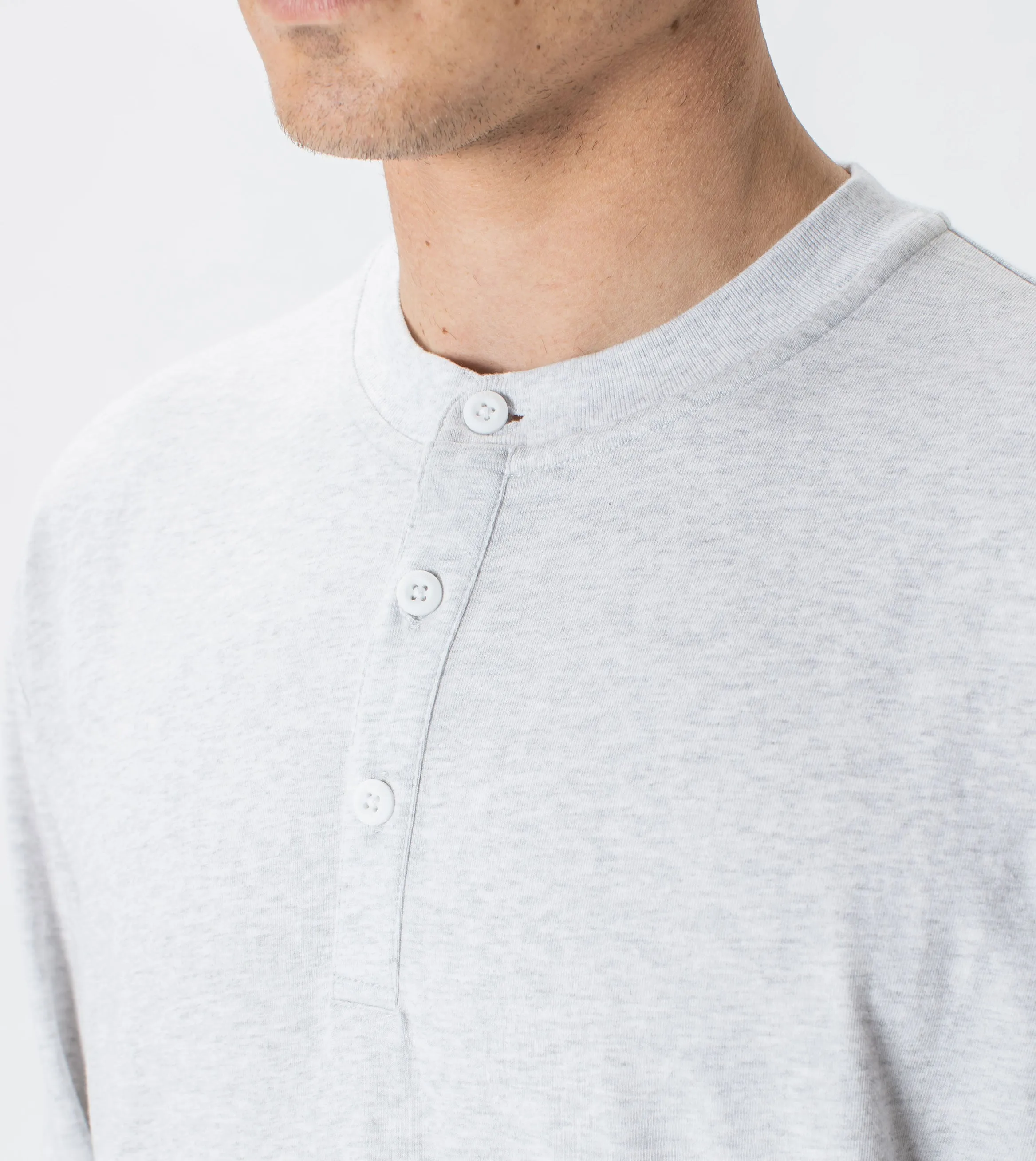 Henley LS Tee Blizzard Marle