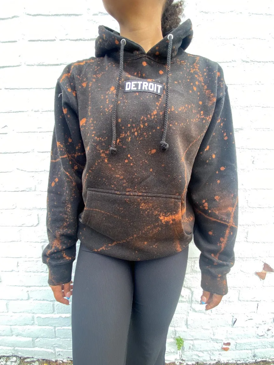 Ink Detroit Premium Heavyweight Hoodie - Reverse Dyed Black