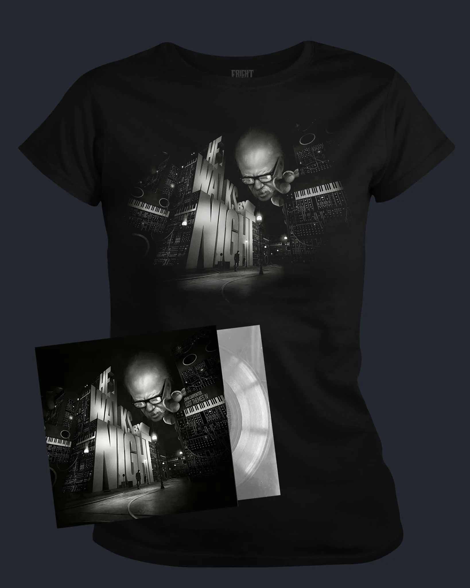 John Carpenter's He Walks By Night Flexi Disc and T-Shirt Set - Womens