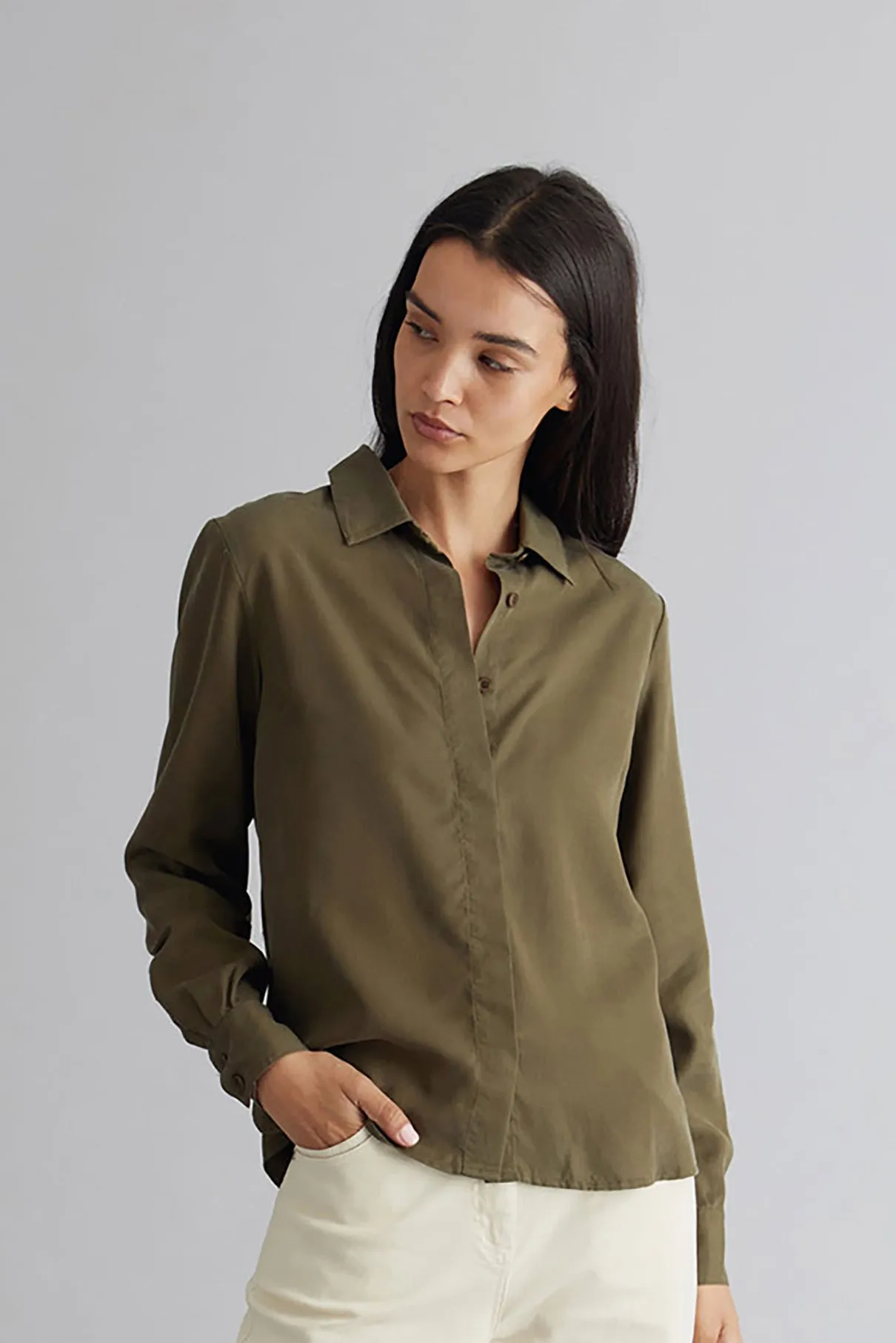 KENJI - Tencel Shirt Khaki