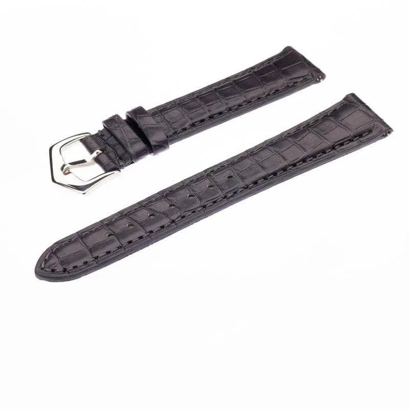 Matt Dark Grey Alligator Watch Strap