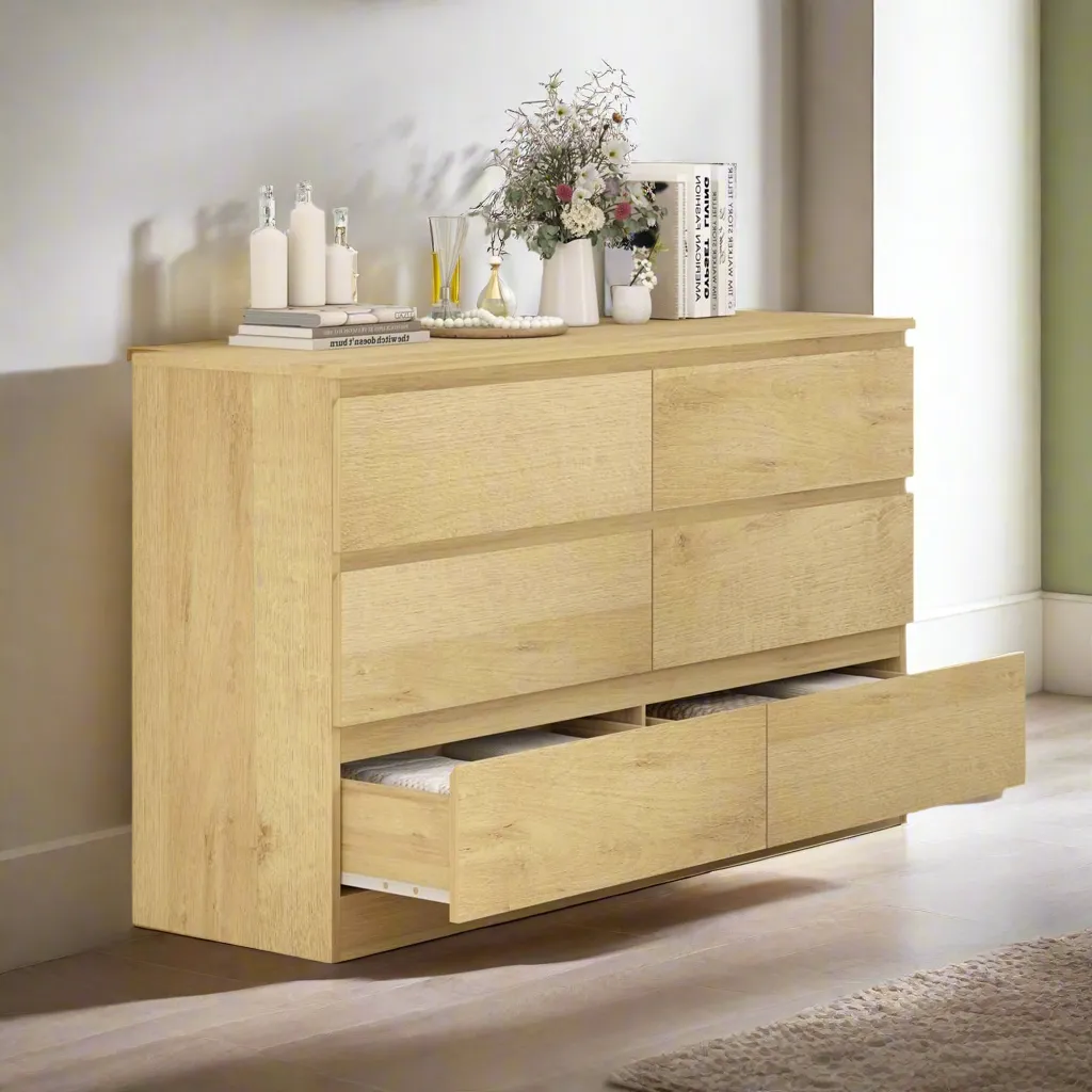 MerryLuk 6 Drawer Dresser for Bedroom