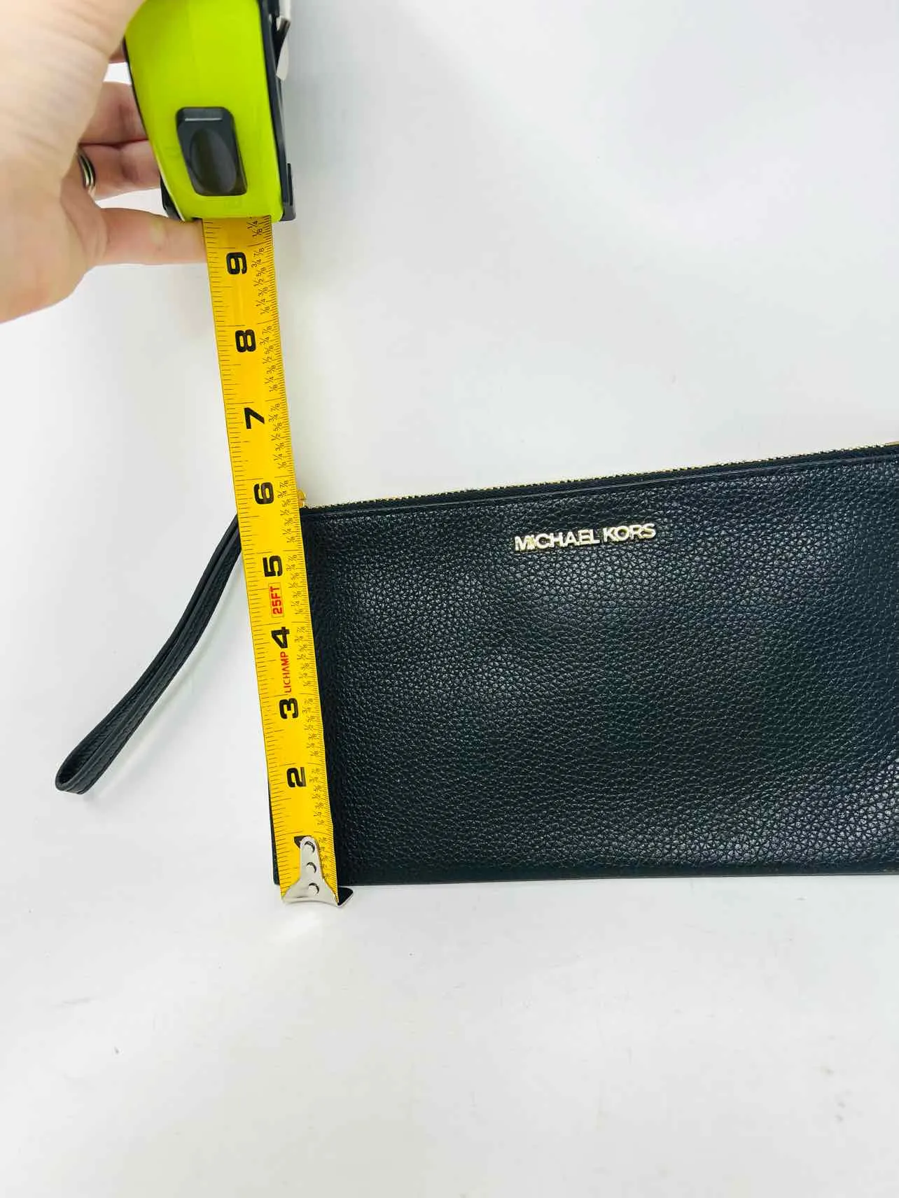 Michael Michael Kors Black Pebbled Leather Designer Wristlet