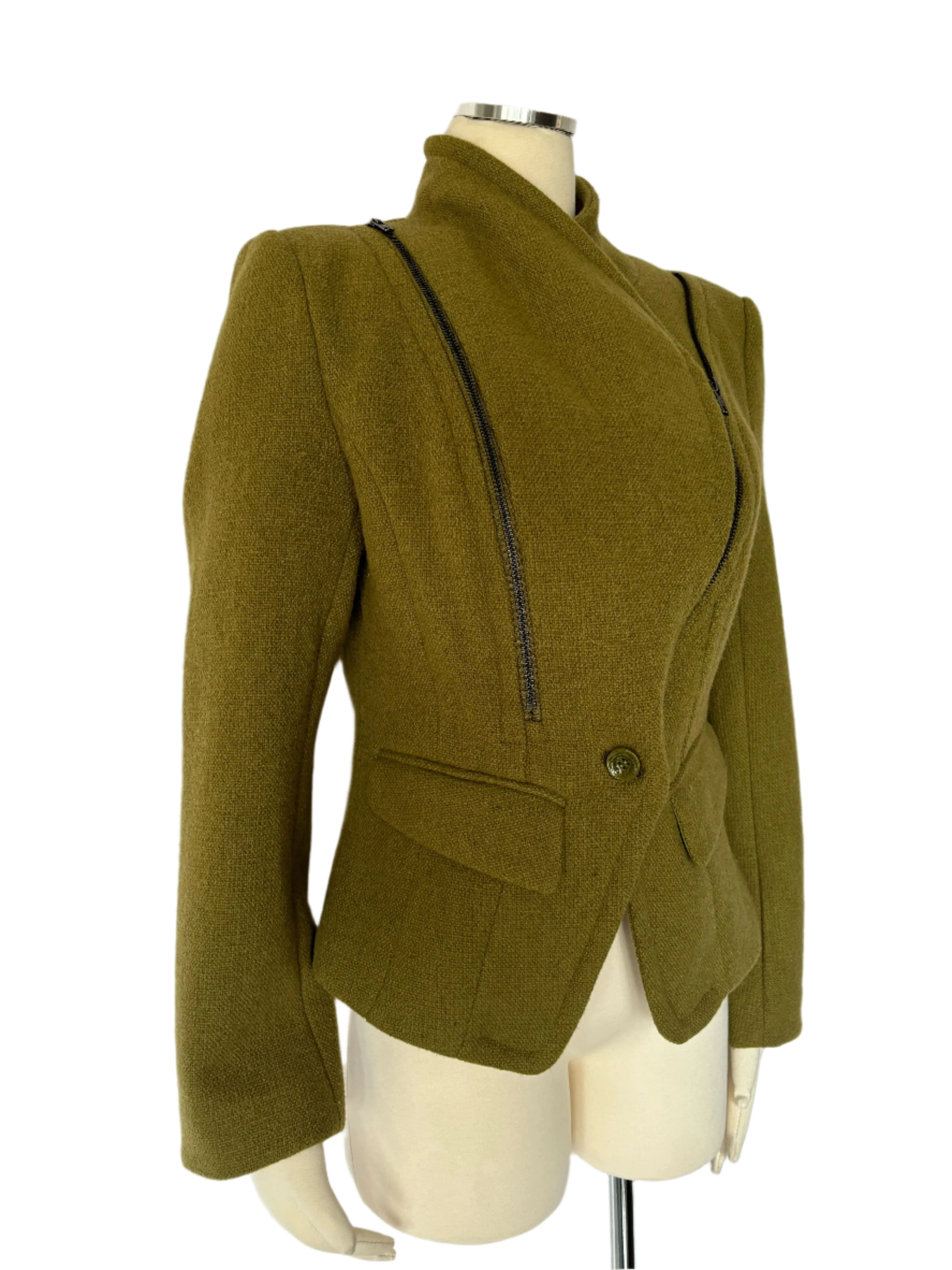 Modern Olive Green Jacket By Pink Martini