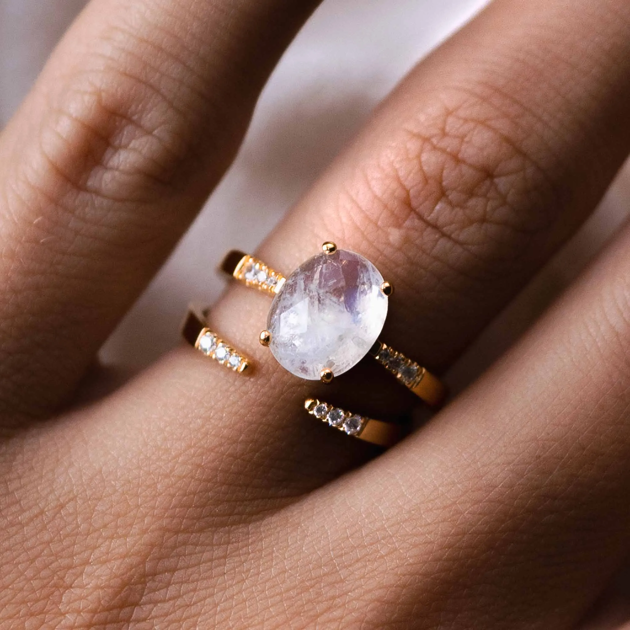 Moonstone Ring Set - Serena & Hailey