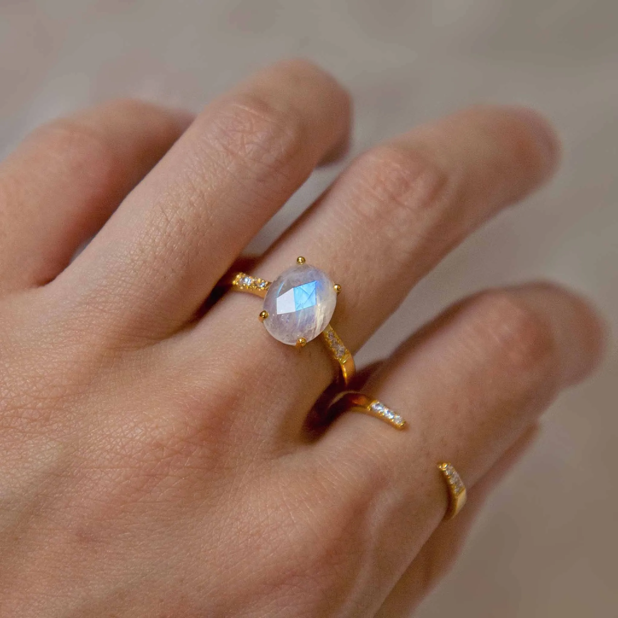 Moonstone Ring Set - Serena & Hailey